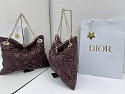 Kitlife Dior Cannage-Quilted Tote Bag Burgundy 38x28.5cm  - 5