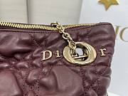 Kitlife Dior Cannage-Quilted Tote Bag Burgundy 38x28.5cm  - 2