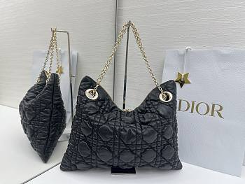 Kitlife Dior Cannage-Quilted Tote Bag Black 38x28.5cm 