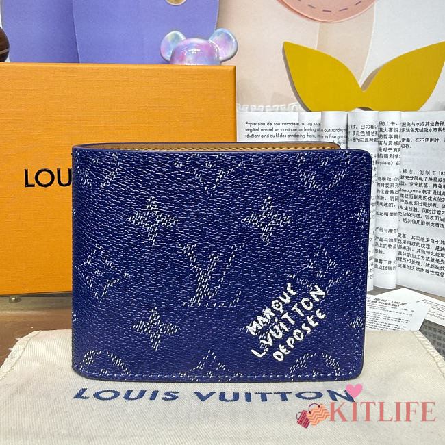 Kitlife Louis Vuitton Slender Wallet Blue M26837 11x2x8.5cm  - 1
