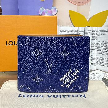 Kitlife Louis Vuitton Slender Wallet Blue M26837 11x2x8.5cm 