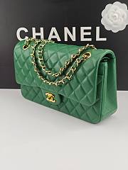Kitlife Chanel Classic Flap Bag Green Lambskin Gold Chain A01112 25.5x15.5x6.5cm - 3