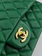 Kitlife Chanel Classic Flap Bag Green Lambskin Gold Chain A01112 25.5x15.5x6.5cm - 4
