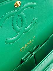 Kitlife Chanel Classic Flap Bag Green Lambskin Gold Chain A01112 25.5x15.5x6.5cm - 6
