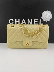 Kitlife Chanel Classic Flap Bag Light Yellow Lambskin Gold Chain A01112 25.5x15.5x6.5cm  - 1