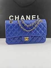 Kitlife Chanel Classic Flap Bag Dark Blue Lambskin Gold Chain A01112 25.5x15.5x6.5cm  - 1