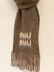 Kitlife Miu Miu Wool and Mohair Scarf Brown 185x23cm - 3