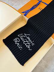 Kitlife Louis Vuitton Script Scarf Black 200x24cm - 6
