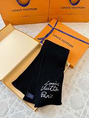 Kitlife Louis Vuitton Script Scarf Black 200x24cm - 4