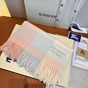 Kitlife Burberry Cashmere Check Scarf Pink & Blue 30x180cm   - 6