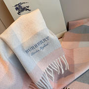 Kitlife Burberry Cashmere Check Scarf Pink & Blue 30x180cm   - 5