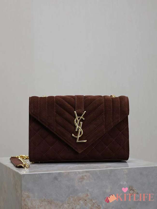 Kitlife Saint Laurent Envelope MM Dark Brown Bag 526286 21x13x6cm - 1