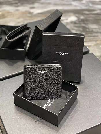 Kitlife Saint Laurent Paris Wallet In Black Grained Leather 534638 11x10cm