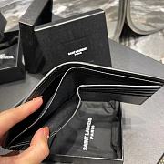 Kitlife Saint Laurent Paris Wallet In Black Grained Leather 534638 11x10cm - 3