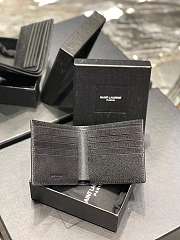 Kitlife Saint Laurent Paris Wallet In Black Grained Leather 534638 11x10cm - 4
