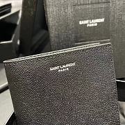 Kitlife Saint Laurent Paris Wallet In Black Grained Leather 534638 11x10cm - 6