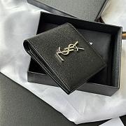 Kitlife Saint Laurent Cassandre Wllet In BLack Smooth Leather Silver Hardware 453276 11x9.5x2.5cm - 6