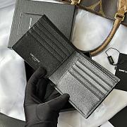 Kitlife Saint Laurent Cassandre Wllet In BLack Smooth Leather Silver Hardware 453276 11x9.5x2.5cm - 3