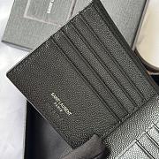 Kitlife Saint Laurent Cassandre Wllet In BLack Smooth Leather Silver Hardware 453276 11x9.5x2.5cm - 2