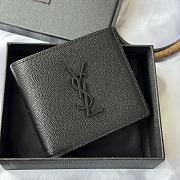 Kitlife Saint Laurent Cassandre Wllet In BLack Smooth Leather Black Hardware 453276 11x9.5x2.5cm - 1