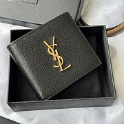 Kitlife Saint Laurent Cassandre Wllet In BLack Smooth Leather Gold Hardware 453276 11x9.5x2.5cm  - 1
