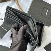 Kitlife Saint Laurent Tiny Cassandre Wallet In Black Shiny Leather Silver Hardware 607727 11x9.5x2.5cm - 3