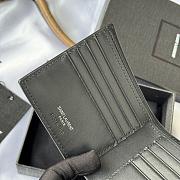 Kitlife Saint Laurent Tiny Cassandre Wallet In Black Shiny Leather Silver Hardware 607727 11x9.5x2.5cm - 4