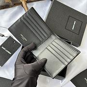 Kitlife Saint Laurent Tiny Cassandre Wallet In Black Shiny Leather Silver Hardware 607727 11x9.5x2.5cm - 6