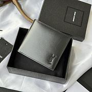 Kitlife Saint Laurent Tiny Cassandre Wallet In Black Shiny Leather Black Hardware 607727 11x9.5x2.5cm  - 1