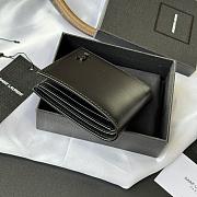 Kitlife Saint Laurent Tiny Cassandre Wallet In Black Shiny Leather Black Hardware 607727 11x9.5x2.5cm  - 5