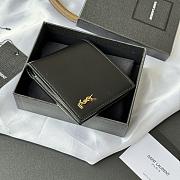 Kitlife Saint Laurent Tiny Cassandre Wallet In Black Shiny Leather Gold Hardware 607727 11x9.5x2.5cm  - 6