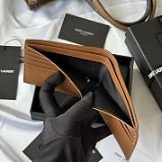 Kitlife Saint Laurent Tiny Cassandre Wallet In Brown Grained Leather Gold Hardware 607727 11x9.5x2.5cm  - 2