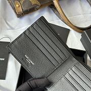 Kitlife Saint Laurent Tiny Cassandre Wallet In Black Grained Leather Silver Hardware 607727 11x9.5x2.5cm - 6