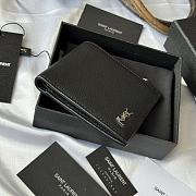 Kitlife Saint Laurent Tiny Cassandre Wallet In Black Grained Leather Silver Hardware 607727 11x9.5x2.5cm - 5