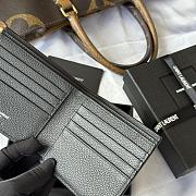 Kitlife Saint Laurent Tiny Cassandre Wallet In Black Grained Leather Silver Hardware 607727 11x9.5x2.5cm - 4