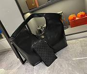 Kitlife Gucci Giglio Large Tote Bag Black Leather 853971 60x47x16cm  - 3