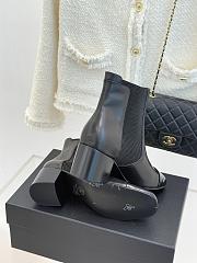 Kitlife Chanel Classic CC Pearl Color-Blocked Chunky Heel Chelsea Boots Black - 3