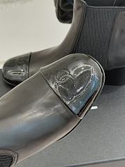 Kitlife Chanel Classic CC Pearl Color-Blocked Chunky Heel Chelsea Boots Black - 2