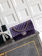 Kitlife Chanel Double Flap Bag Violet Velvet 25.5cm - 1