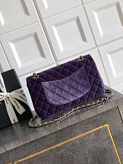 Kitlife Chanel Double Flap Bag Violet Velvet 25.5cm - 3