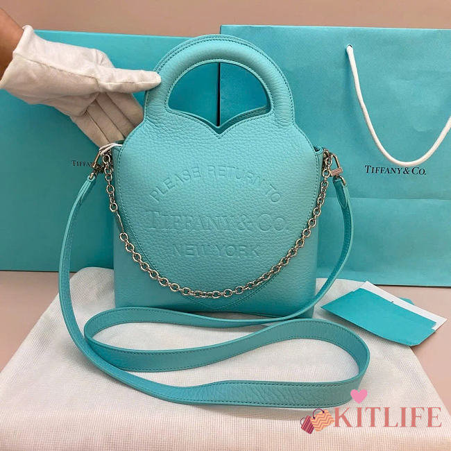 Kitlife Tiffany & Co. Return To Tiffany Leather Top Handle Bag in Blue  - 1