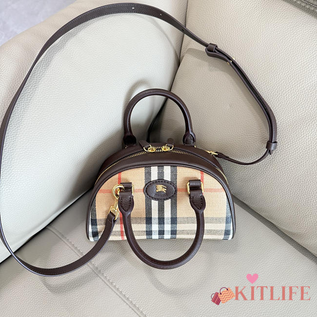 Kitlife Burberry Mini Highlands Bowling Bag​ Beige 19.5x9x12cm - 1