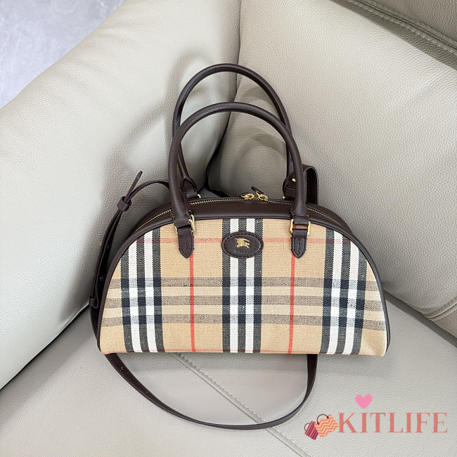 Kitlife Burberry Highlands Bowling Bag​ Beige 33.5x12.5x17cm - 1