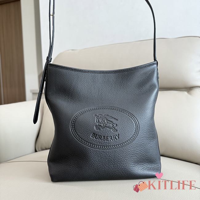 Kitlife Burberry Small Highlands Shoulder Bag Black 28.5x11.5x31cm - 1