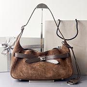 Kitlife Balenciaga Bel Air Small Dark Brown Suede Shoulder Bag 35x10x17cm - 1