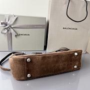 Kitlife Balenciaga Bel Air Small Dark Brown Suede Shoulder Bag 35x10x17cm - 6