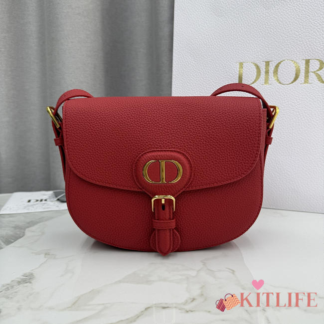 Kitlife Dior Medium Bobby Bag Red Calfskin 22×17×6cm  - 1