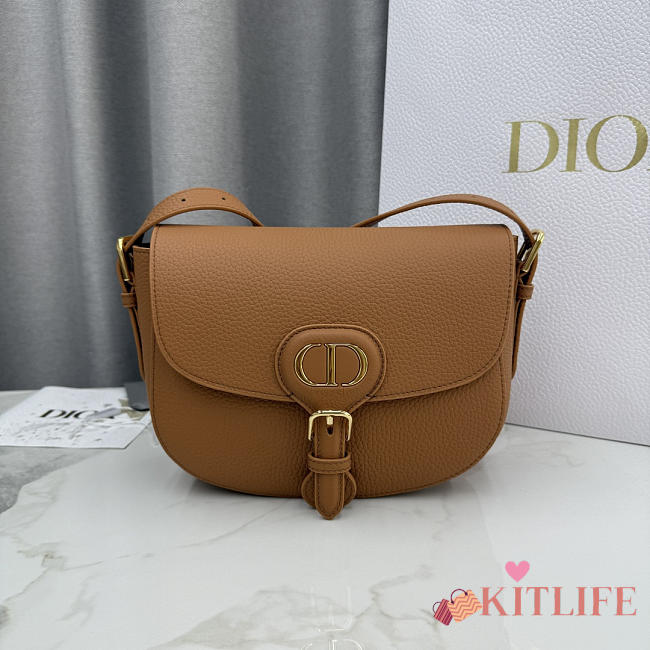 Kitlife Dior Medium Bobby Bag Brown Calfskin 22×17×6cm  - 1