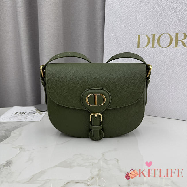 Kitlife Dior Medium Bobby Bag Green Calfskin 22×17×6cm  - 1