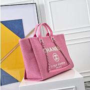 Kitlife Chanel Mixed Fibers Deauville Tote Pink Bag 33cm - 4